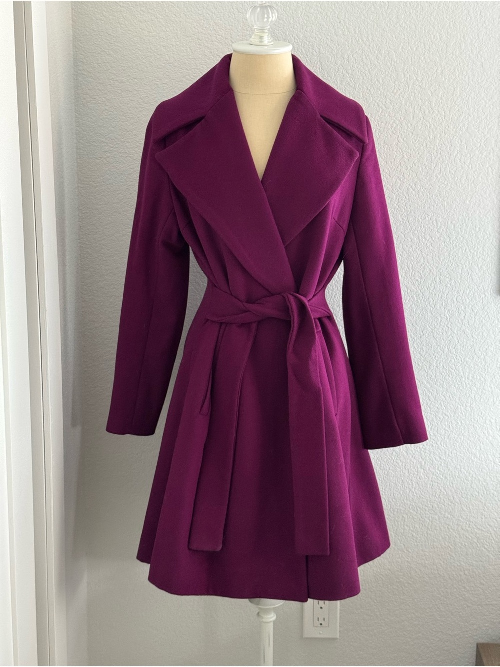 Trina Turk Wool Cashmere Belted Fit & Flare Coat *8*